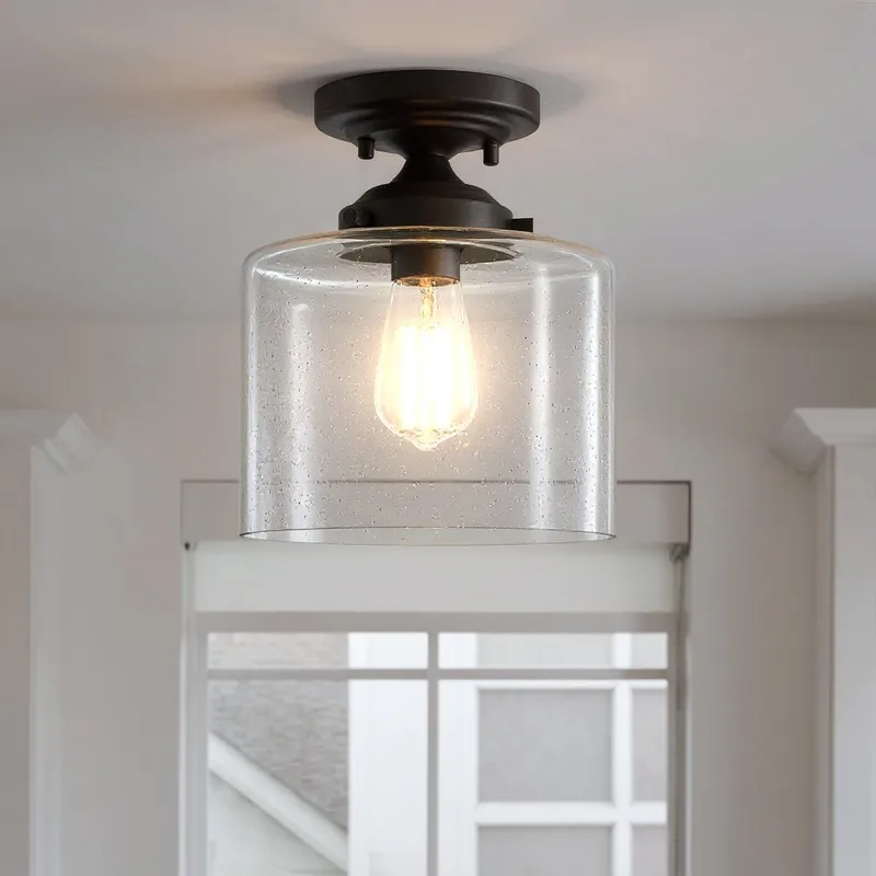 UKC20219 New Traditional Indoor Ceiling Light, 10.62''H x 8.5''W x 8.5''Dep, Olde Bronze Finish, Ravencourt Collection — Urban Ambiance LED Post Top Lights 75.0W 3000K