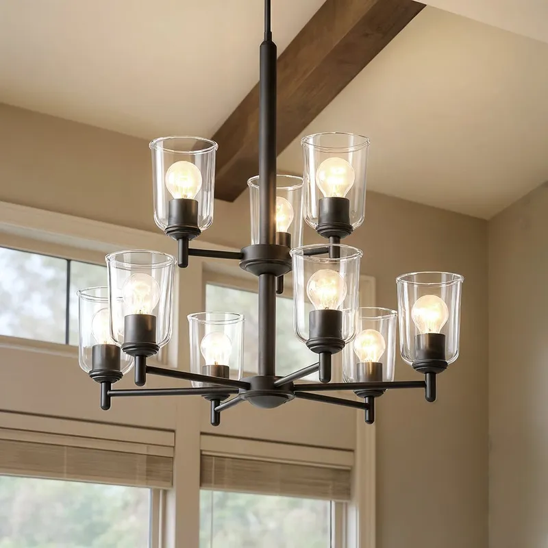 UKC20203 New Traditional Indoor Chandelier, 26.5''H x 26.5''W x 26.5''Dep, Olde Bronze Finish, Corvelle Collection — Urban Ambiance LED Landscape Lights 100.0W 3000K