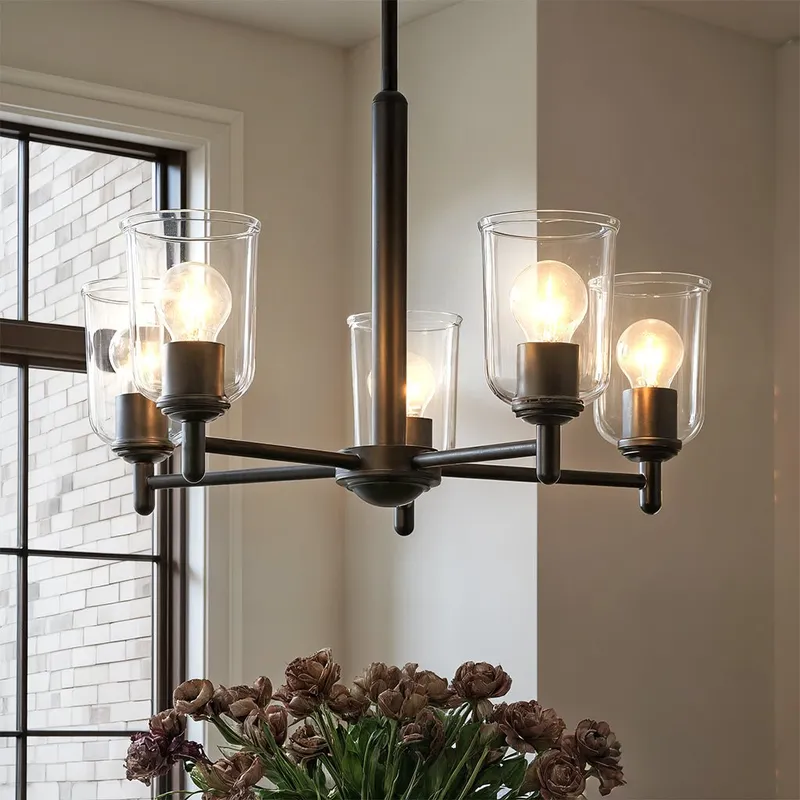 UKC20200 New Traditional Indoor Chandelier, 15.25''H x 23.75''W x 23.75''Dep, Olde Bronze Finish, Corvelle Collection — Urban Ambiance LED Landscape Lights 100.0W 3000K