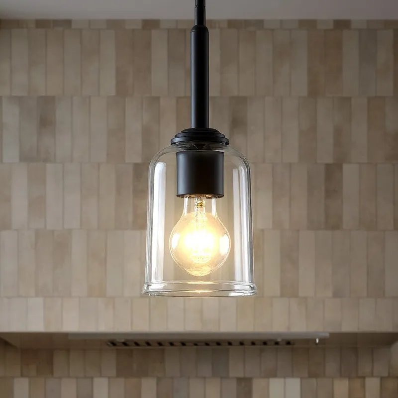 UKC20192 New Traditional Indoor Pendant, 11.25''H x 4.5''W x 4.5''Dep, Black Finish, Corvelle Collection — Urban Ambiance LED Landscape Lights 100.0W 3000K