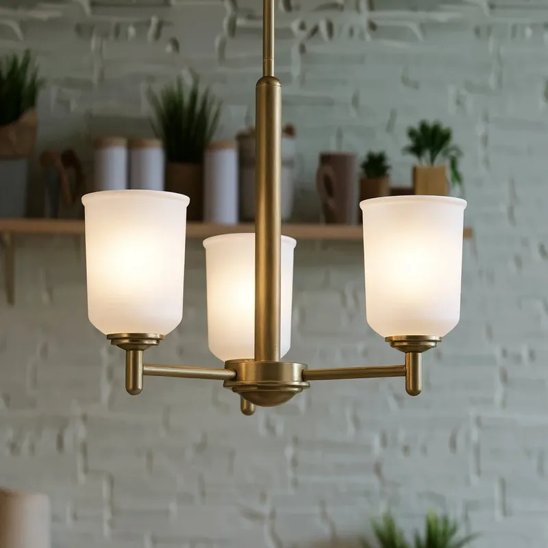 UKC20189 New Traditional Indoor Chandelier, 15.25''H x 17.5''W x 17.5''Dep, Natural Brass Finish, Corvelle Collection — Urban Ambiance LED Landscape Lights 100.0W 3000K