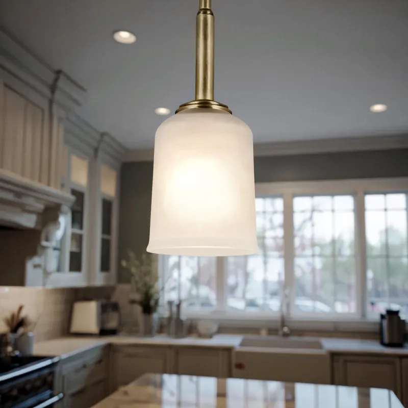 UKC20188 New Traditional Indoor Chandelier, 11.25''H x 4.5''W x 4.5''Dep, Natural Brass Finish, Corvelle Collection — Urban Ambiance LED Landscape Lights 100.0W 3000K