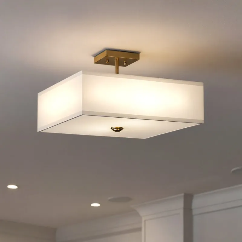 UKC20186 New Traditional Indoor Ceiling Light, 11.25''H x 18''W x 18''Dep, Natural Brass Finish, Corvelle Collection — Urban Ambiance LED Post Top Lights 75.0W 3000K