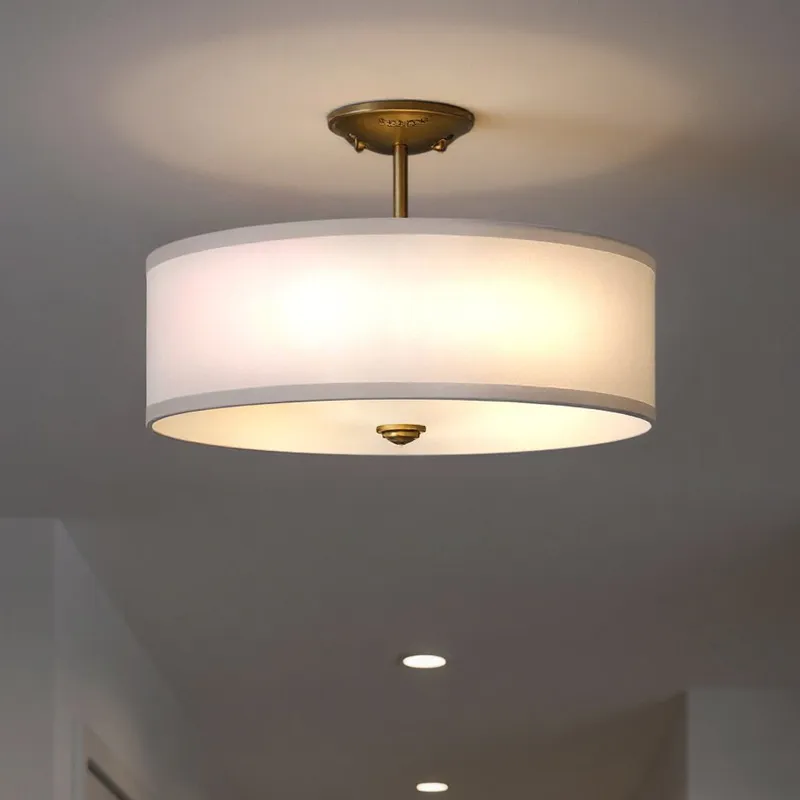 UKC20185 New Traditional Indoor Ceiling Light, 11.5''H x 18''W x 18''Dep, Natural Brass Finish, Corvelle Collection — Urban Ambiance LED Post Top Lights 75.0W 3000K