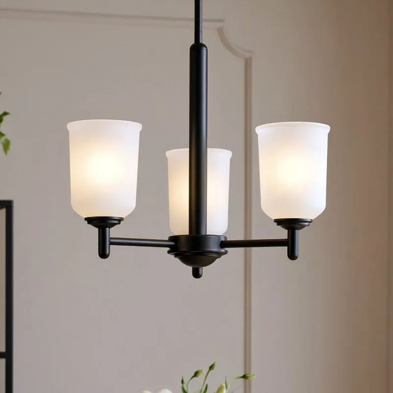 UKC20176 New Traditional Indoor Chandelier, 15.25''H x 17.5''W x 17.5''Dep, Black Finish, Corvelle Collection — Urban Ambiance LED Landscape Lights 100.0W 3000K