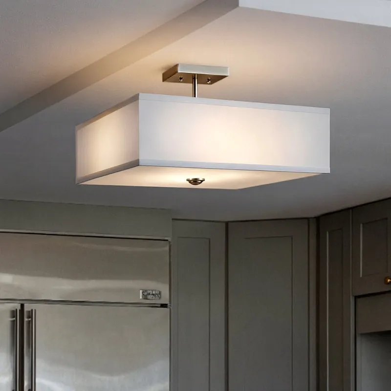 UKC20174 New Traditional Indoor Ceiling Light, 11.25''H x 18''W x 0''Dep, Brushed Nickel Finish, Corvelle Collection — Urban Ambiance LED Post Top Lights 75.0W 3000K
