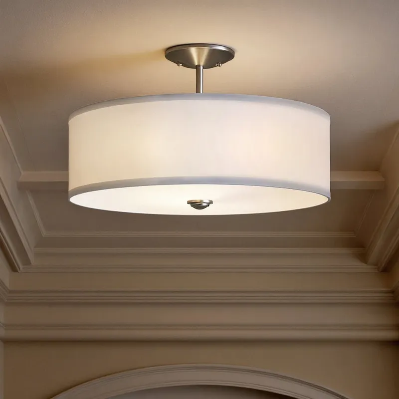 UKC20172 New Traditional Indoor Ceiling Light, 11.5''H x 18''W x 18''Dep, Brushed Nickel Finish, Corvelle Collection — Urban Ambiance LED Post Top Lights 75.0W 3000K