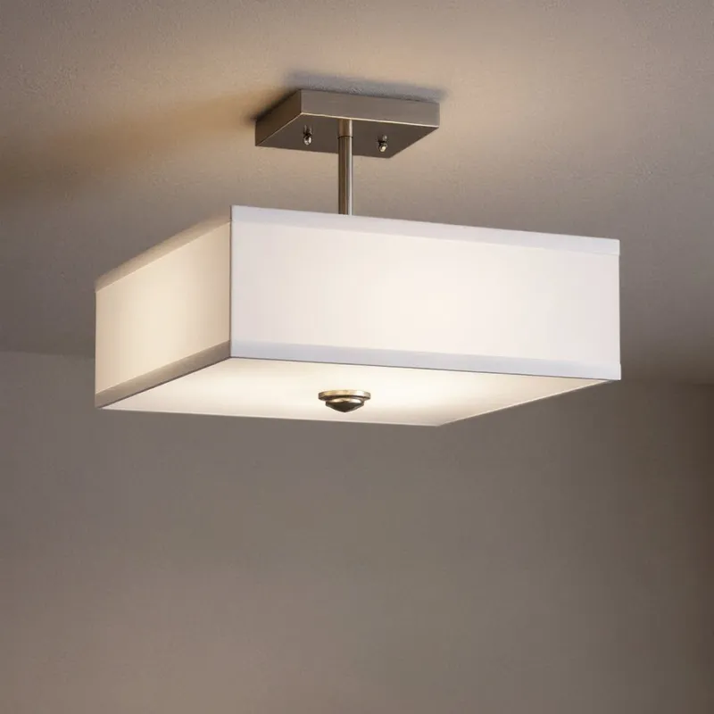 UKC20170 New Traditional Indoor Ceiling Light, 9.75''H x 14''W x 0''Dep, Brushed Nickel Finish, Corvelle Collection — Urban Ambiance LED Post Top Lights 75.0W 3000K