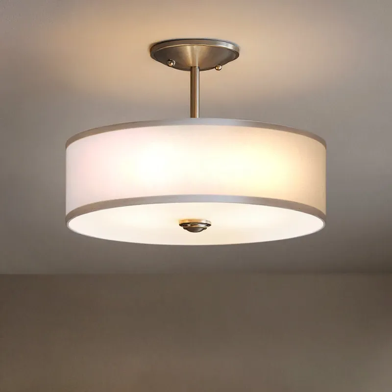 UKC20168 New Traditional Indoor Ceiling Light, 10''H x 14''W x 14''Dep, Brushed Nickel Finish, Corvelle Collection — Urban Ambiance LED Post Top Lights 100.0W 3000K