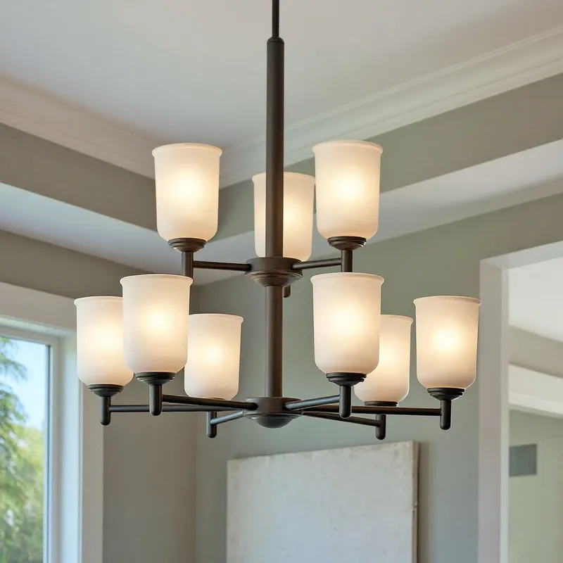 UKC20165 New Traditional Indoor Chandelier, 26.5''H x 26.5''W x 26.5''Dep, Olde Bronze Finish, Corvelle Collection — Urban Ambiance LED Landscape Lights 100.0W 3000K