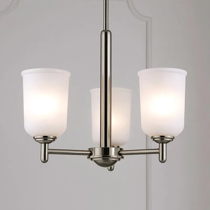 UKC20160 New Traditional Indoor Chandelier, 15.25''H x 17.5''W x 17.5''Dep, Brushed Nickel Finish, Corvelle Collection — Urban Ambiance LED Landscape Lights 100.0W 3000K