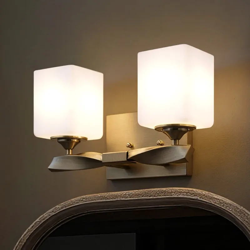 UKC20157 Cosmopolitan Indoor Bath Light, 8''H x 13.5''W x 6''Dep, Champagne Bronze Finish, Elyndor Collection — Urban Ambiance LED Linear Lights 75.0W 3000K