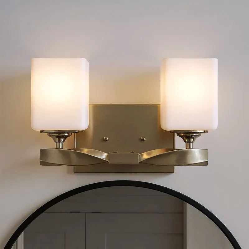 UKC20153 Cosmopolitan Indoor Bath Light, 7.75''H x 13.5''W x 6''Dep, Brushed Nickel Finish, Elyndor Collection — Urban Ambiance LED Linear Lights 75.0W 3000K