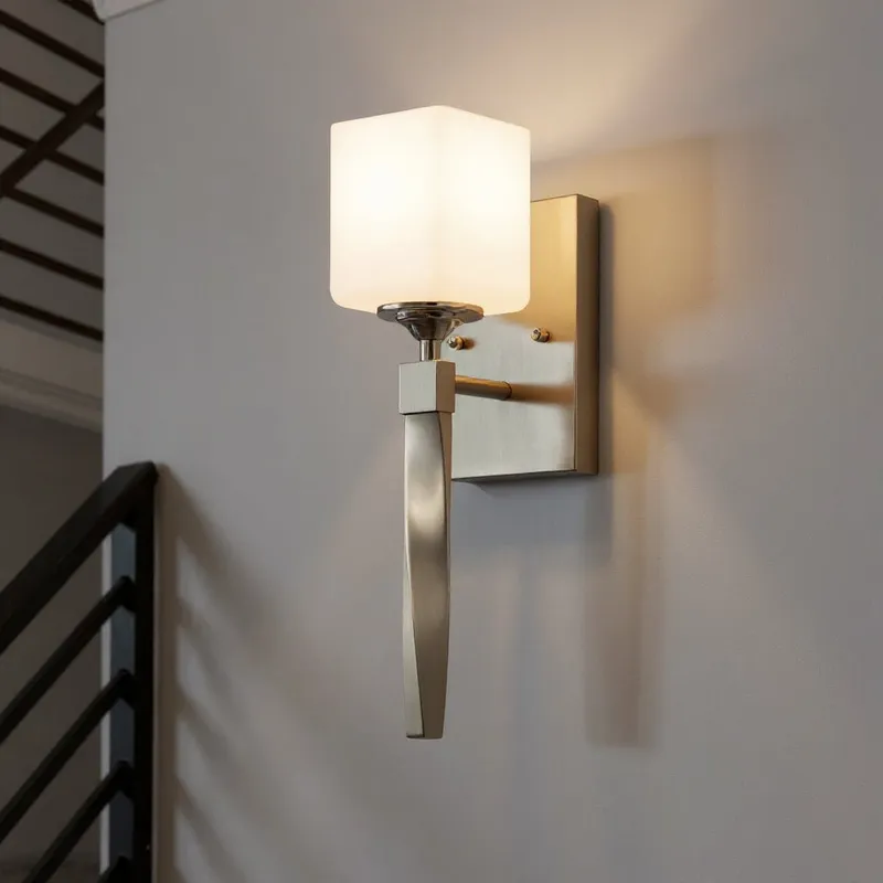 UKC20151 Cosmopolitan Indoor Bath Light, 16.25''H x 5''W x 5.75''Dep, Brushed Nickel Finish, Elyndor Collection — Urban Ambiance LED Linear Lights 75.0W 3000K