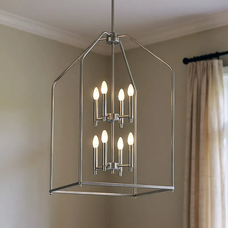 UKC20144 Transitional Indoor Chandelier, 36''H x 20''W x 20''Dep, Brushed Nickel Finish, Lusarre Collection — Urban Ambiance LED Landscape Lights 60.0W 3000K