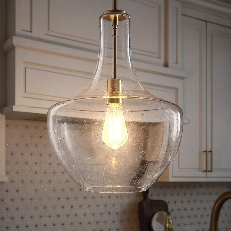 UKC20127 Casual Indoor Pendant, 19.75''H x 14''W x 14''Dep, Natural Brass Finish, Opalyn Collection — Urban Ambiance LED Landscape Lights 100.0W 3000K