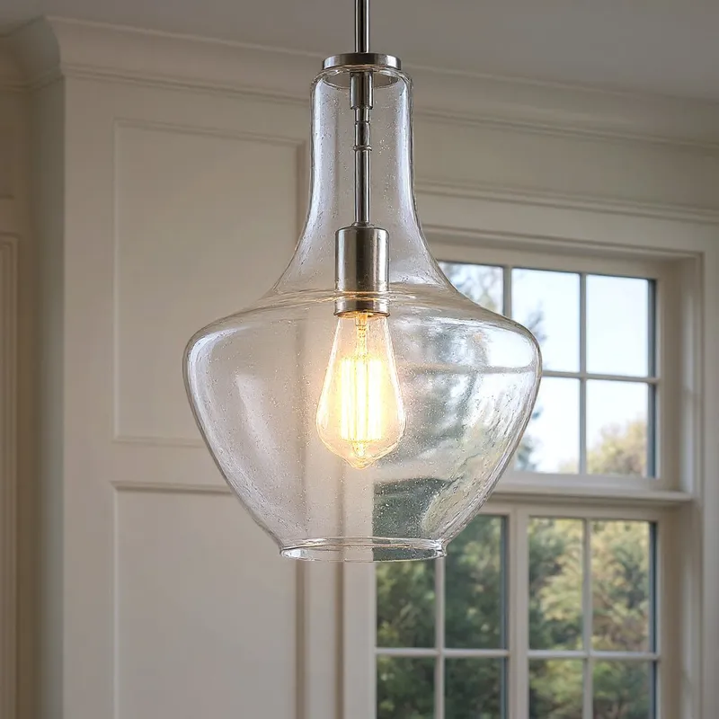 UKC20119 Casual Indoor Pendant, 15.25''H x 10.5''W x 10.5''Dep, Chrome Finish, Opalyn Collection — Urban Ambiance LED Landscape Lights 100.0W 3000K