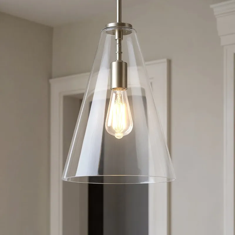 UKC20112 Casual Indoor Pendant, 15.25''H x 10.25''W x 10.25''Dep, Brushed Nickel Finish, Opalyn Collection — Urban Ambiance LED Landscape Lights 100.0W 3000K