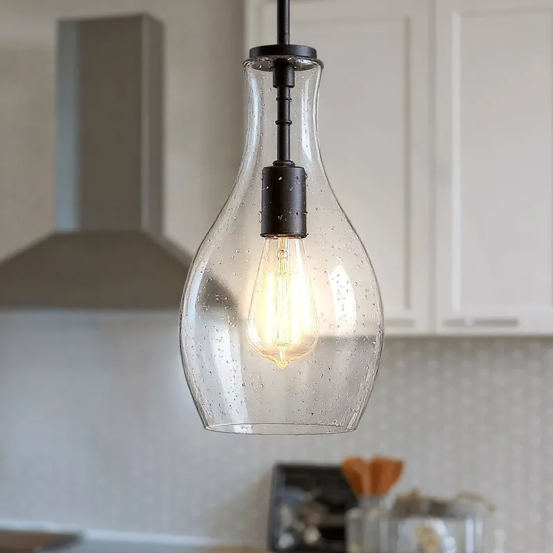 UKC20105 Casual Indoor Pendant, 13.75''H x 7''W x 7''Dep, Olde Bronze Finish, Opalyn Collection — Urban Ambiance LED Landscape Lights 100.0W 3000K
