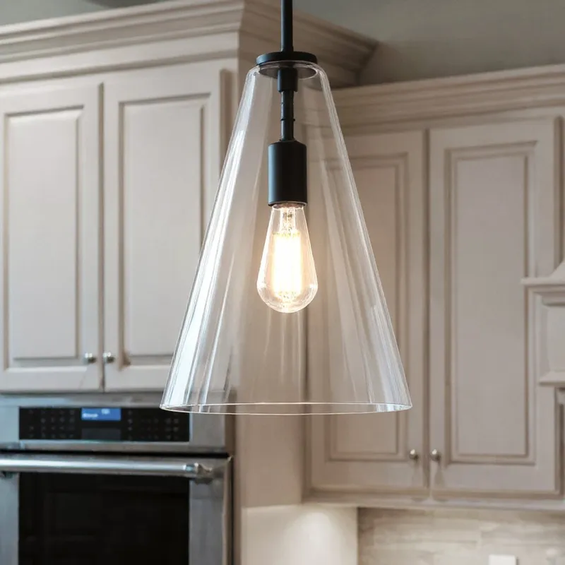 UKC20104 Casual Indoor Pendant, 15.25''H x 10.25''W x 10.25''Dep, Black Finish, Opalyn Collection — Urban Ambiance LED Landscape Lights 100.0W 3000K