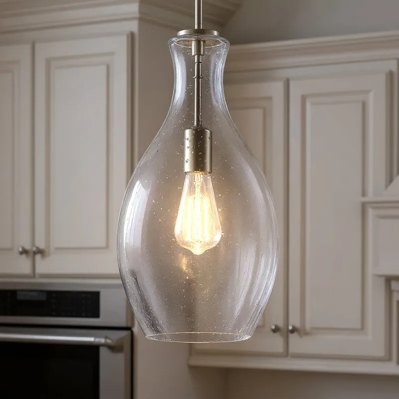 UKC20098 Casual Indoor Pendant, 17.75''H x 9''W x 9''Dep, Brushed Nickel Finish, Opalyn Collection — Urban Ambiance LED Landscape Lights 100.0W 3000K