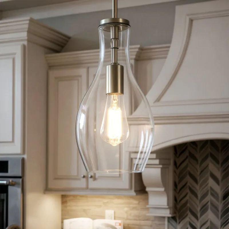 UKC20095 Casual Indoor Pendant, 13.75''H x 7''W x 7''Dep, Brushed Nickel Finish, Opalyn Collection — Urban Ambiance LED Landscape Lights 100.0W 3000K