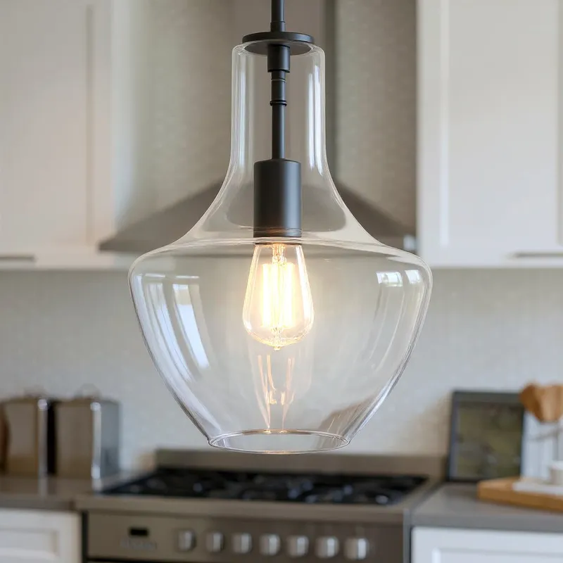 UKC20093 Casual Indoor Pendant, 15.25''H x 10.5''W x 10.5''Dep, Black Finish, Opalyn Collection — Urban Ambiance LED Landscape Lights 100.0W 3000K