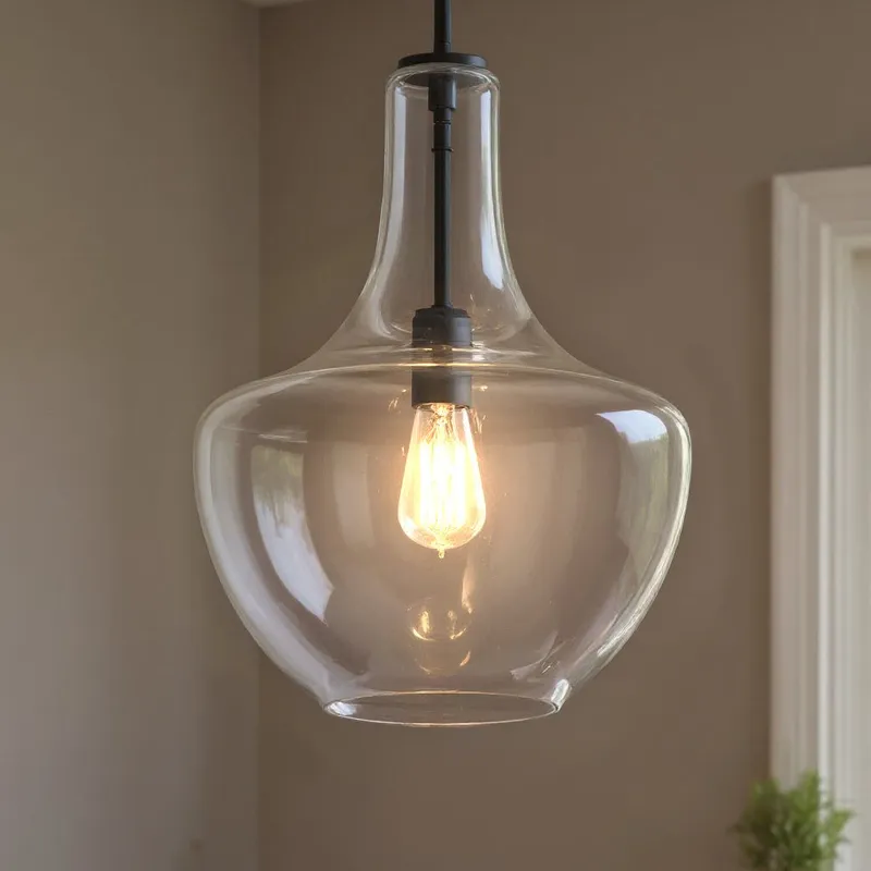 UKC20091 Casual Indoor Pendant, 19.75''H x 14''W x 14''Dep, Black Finish, Opalyn Collection — Urban Ambiance LED Landscape Lights 100.0W 3000K