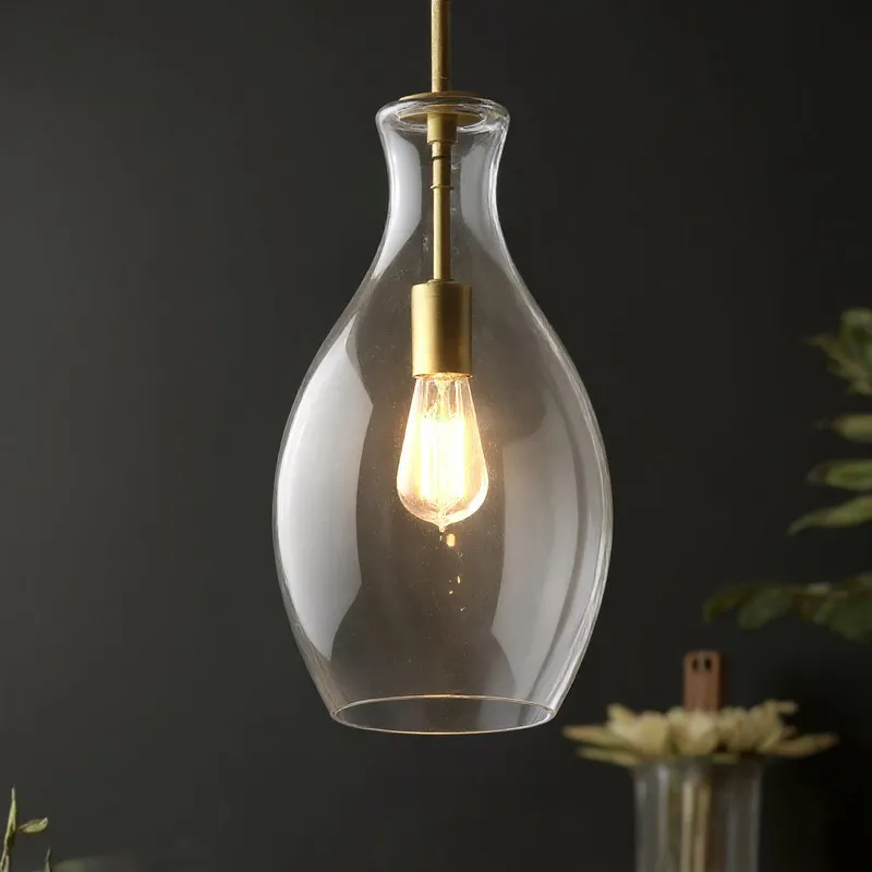 UKC20088 Casual Indoor Pendant, 17.75''H x 9''W x 9''Dep, Natural Brass Finish, Opalyn Collection — Urban Ambiance LED Landscape Lights 100.0W 3000K