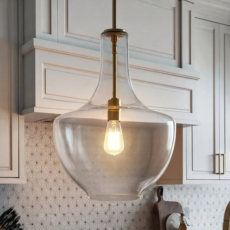 UKC20087 Casual Indoor Pendant, 19.75''H x 14''W x 14''Dep, Natural Brass Finish, Opalyn Collection — Urban Ambiance LED Landscape Lights 100.0W 3000K