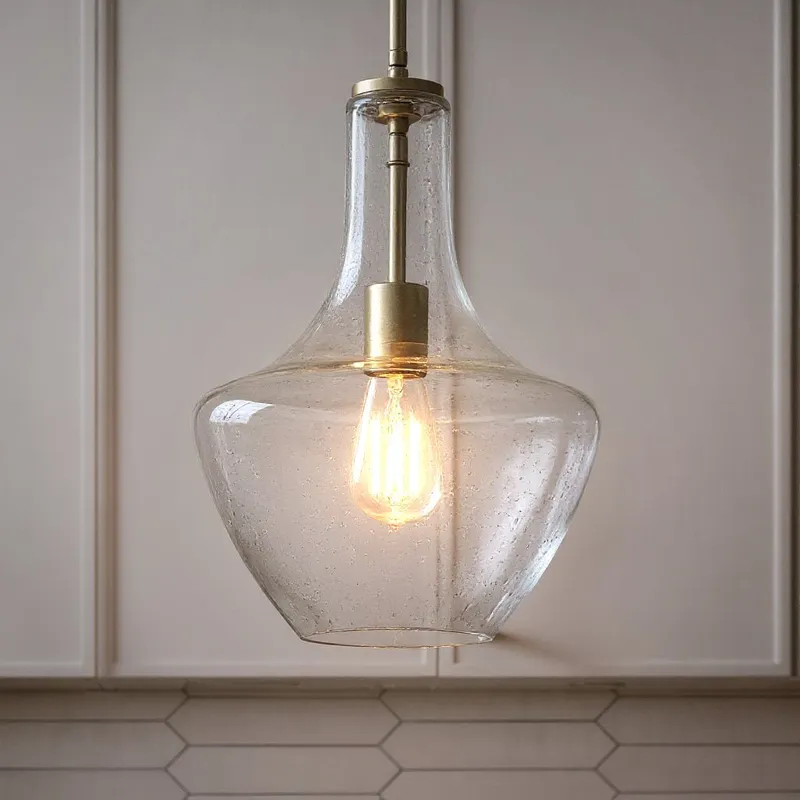 UKC20079 Casual Indoor Pendant, 15.25''H x 10.5''W x 10.5''Dep, Brushed Nickel Finish, Opalyn Collection — Urban Ambiance LED Landscape Lights 100.0W 3000K