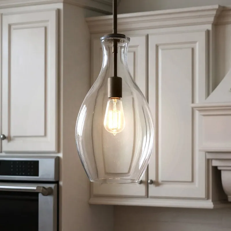 UKC20077 Casual Indoor Pendant, 17.75''H x 9''W x 9''Dep, Olde Bronze Finish, Opalyn Collection — Urban Ambiance LED Landscape Lights 100.0W 3000K