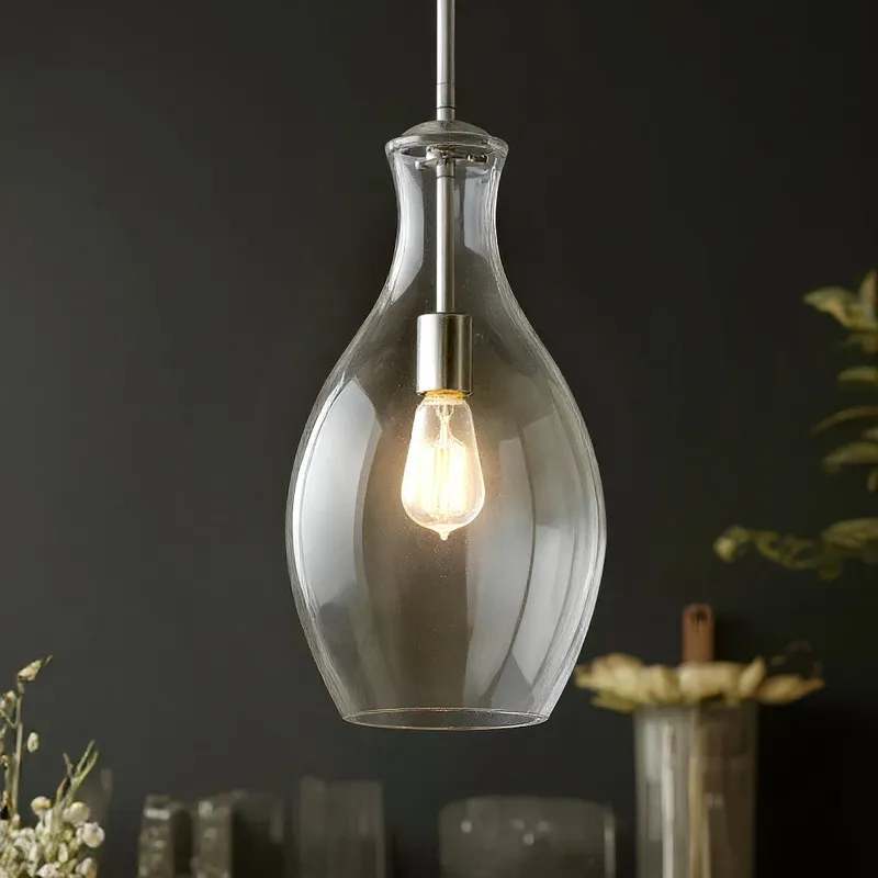 UKC20076 Casual Indoor Pendant, 17.75''H x 9''W x 9''Dep, Chrome Finish, Opalyn Collection — Urban Ambiance LED Landscape Lights 100.0W 3000K