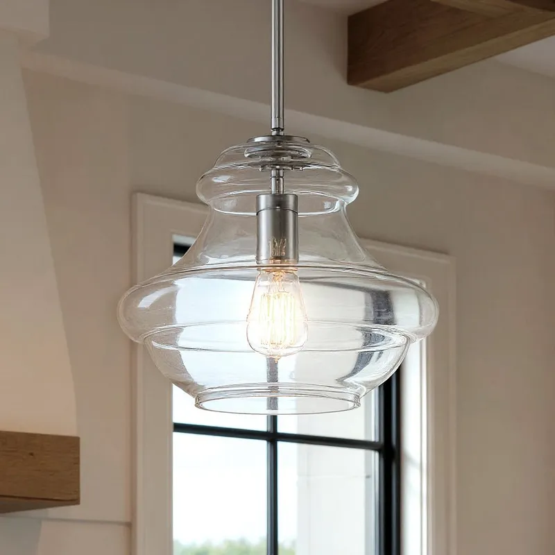 UKC20070 Casual Indoor Pendant, 10.25''H x 12''W x 12''Dep, Chrome Finish, Opalyn Collection — Urban Ambiance LED Landscape Lights 100.0W 3000K