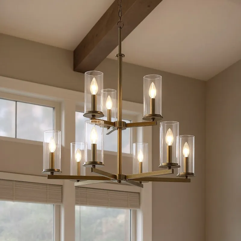 UKC20063 XL Transitional Indoor Chandelier, 32.5''H x 32.25''W x 32.25''Dep, Natural Brass Finish, Marquess Collection — Urban Ambiance LED Landscape Lights 60.0W 3000K