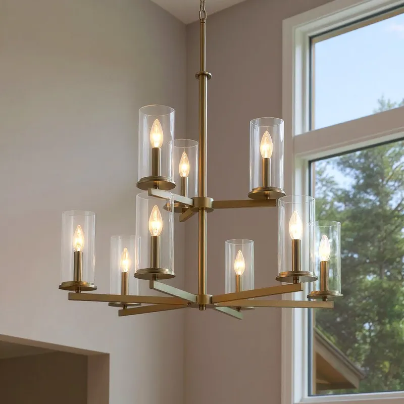 UKC20060 XL Transitional Indoor Chandelier, 32.5''H x 32.25''W x 32.25''Dep, Brushed Nickel Finish, Marquess Collection — Urban Ambiance LED Landscape Lights 60.0W 3000K