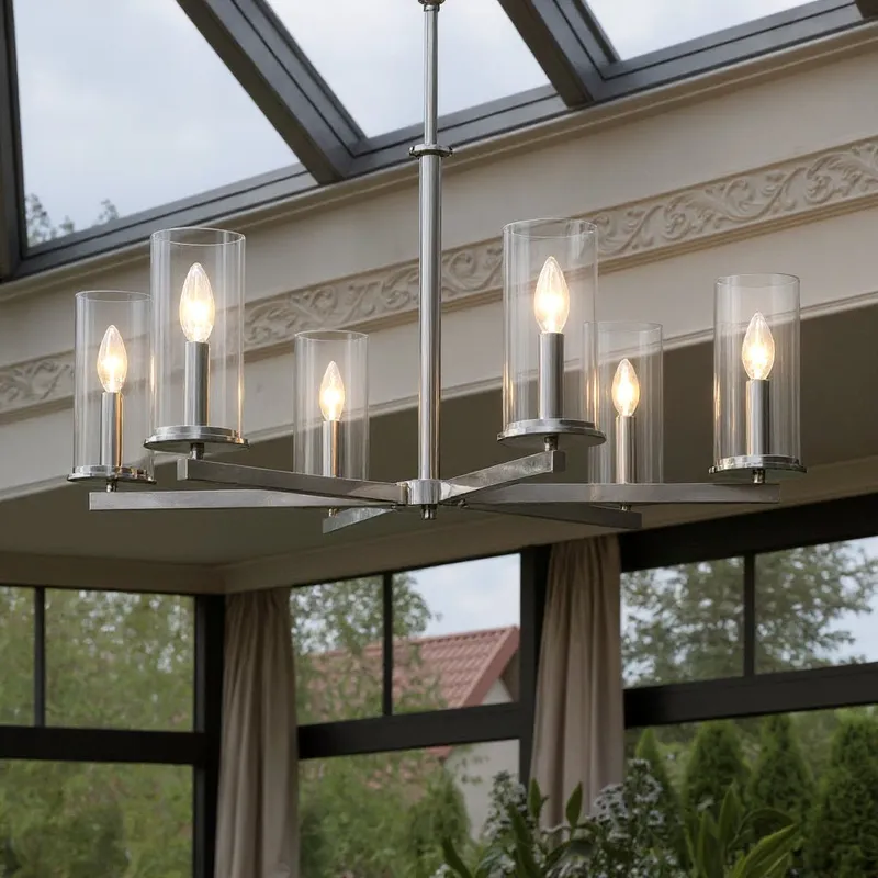 UKC20056 Transitional Indoor Chandelier, 21.75''H x 32.25''W x 32.25''Dep, Chrome Finish, Marquess Collection — Urban Ambiance LED Landscape Lights 60.0W 3000K