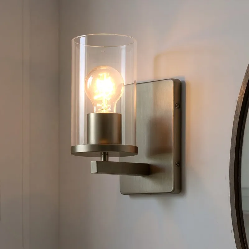UKC20052 Transitional Indoor Bath Light, 9.25''H x 4.5''W x 6.25''Dep, Brushed Nickel Finish, Marquess Collection — Urban Ambiance LED Smart & Connected Lighting 100.0W 3000K