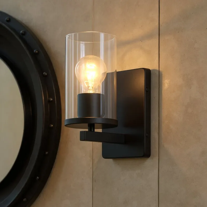 UKC20050 Transitional Indoor Bath Light, 9.25''H x 4.5''W x 6.25''Dep, Black Finish, Marquess Collection — Urban Ambiance LED Smart & Connected Lighting 100.0W 3000K