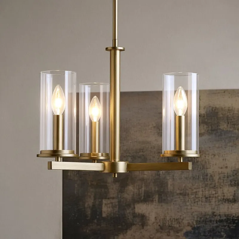 UKC20045 Transitional Indoor Chandelier, 14''H x 18''W x 18''Dep, Natural Brass Finish, Marquess Collection — Urban Ambiance LED Landscape Lights 60.0W 3000K