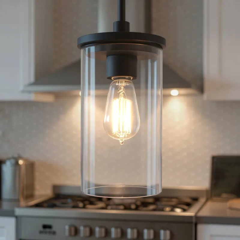 UKC20039 Transitional Indoor Pendant, 10.75''H x 6''W x 6''Dep, Black Finish, Marquess Collection — Urban Ambiance LED Landscape Lights 100.0W 3000K