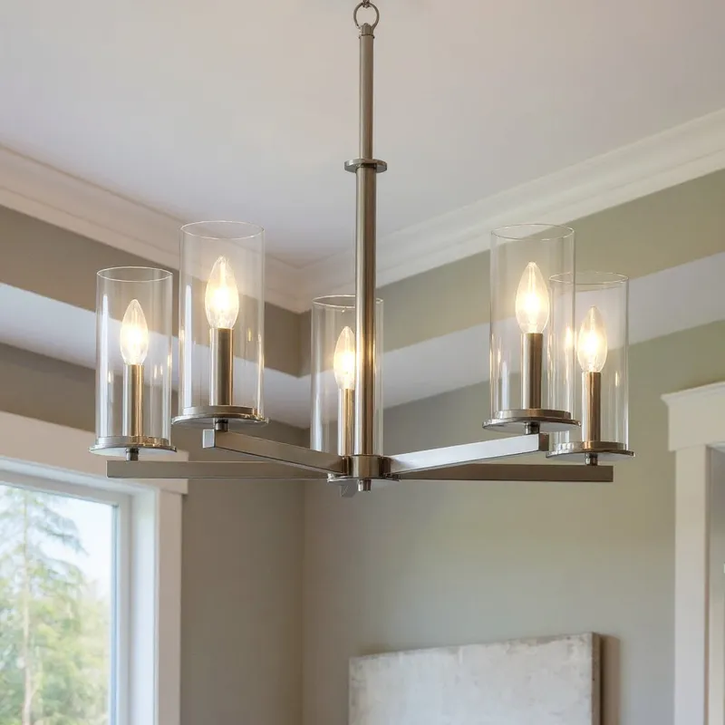 UKC20032 Transitional Indoor Chandelier, 22.25''H x 26.25''W x 26.25''Dep, Chrome Finish, Marquess Collection — Urban Ambiance LED Landscape Lights 60.0W 3000K