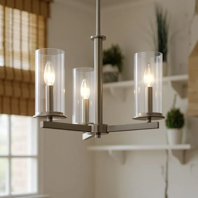 UKC20027 Transitional Indoor Chandelier, 14''H x 18''W x 18''Dep, Brushed Nickel Finish, Marquess Collection — Urban Ambiance LED Landscape Lights 60.0W 3000K