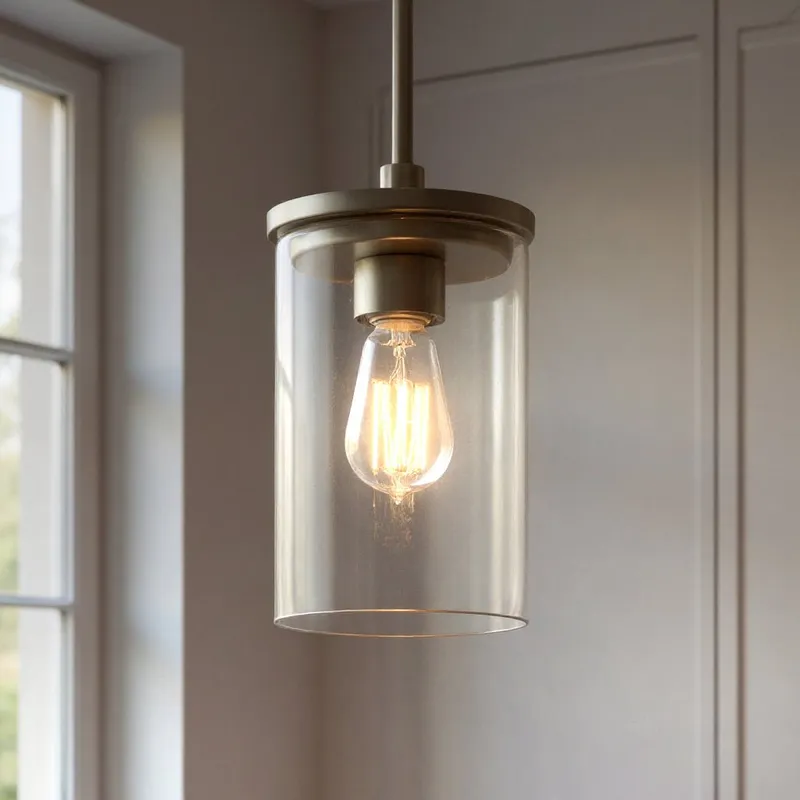UKC20024 Transitional Indoor Pendant, 10.75''H x 6''W x 6''Dep, Brushed Nickel Finish, Marquess Collection — Urban Ambiance LED Landscape Lights 100.0W 3000K