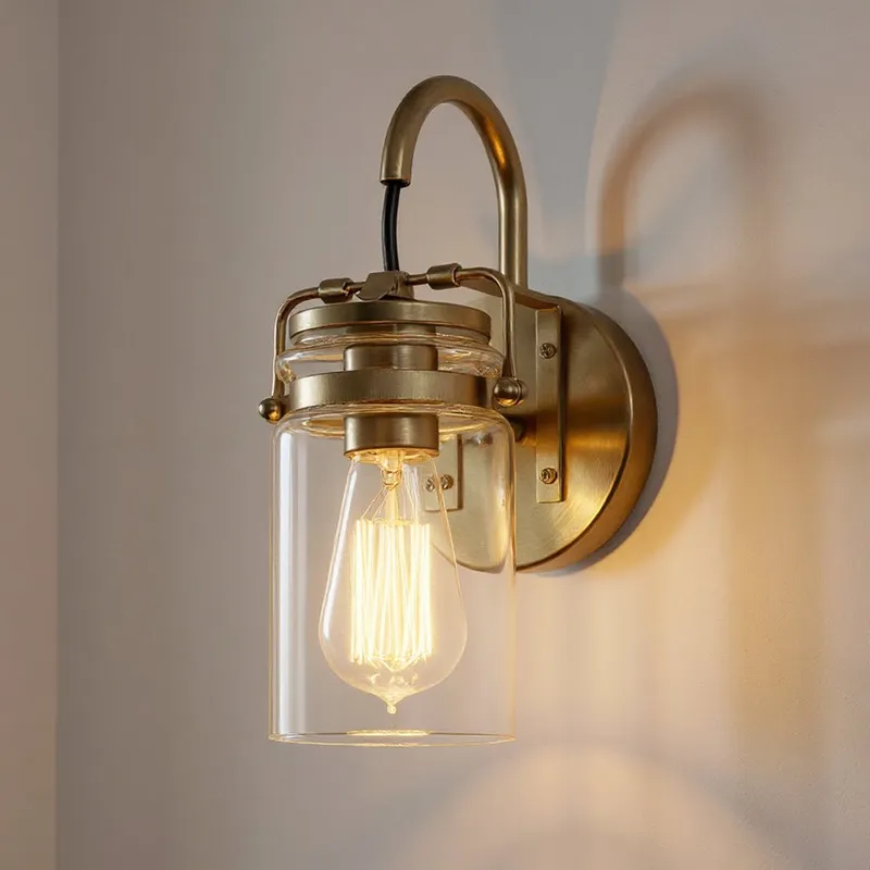 UKC20008 Industrial Indoor Bath Light, 11.5''H x 5''W x 6.5''Dep, Champagne Bronze Finish, Velora Collection — Urban Ambiance LED Smart & Connected Lighting 100.0W 3000K