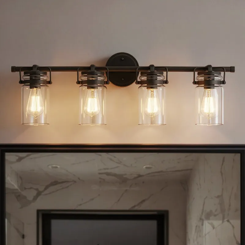 UKC20007 Industrial Indoor Bath Light, 10.25''H x 32.5''W x 6.75''Dep, Olde Bronze Finish, Velora Collection — Urban Ambiance LED Linear Lights 75.0W 3000K