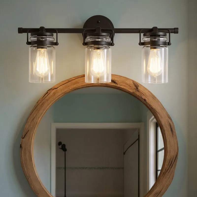 UKC20005 Industrial Indoor Bath Light, 10''H x 24''W x 6.75''Dep, Olde Bronze Finish, Velora Collection — Urban Ambiance LED Linear Lights 75.0W 3000K