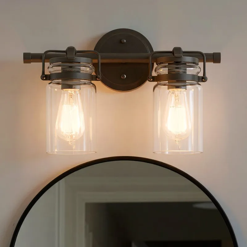 UKC20003 Industrial Indoor Bath Light, 10''H x 15.75''W x 6.75''Dep, Olde Bronze Finish, Velora Collection — Urban Ambiance LED Linear Lights 75.0W 3000K