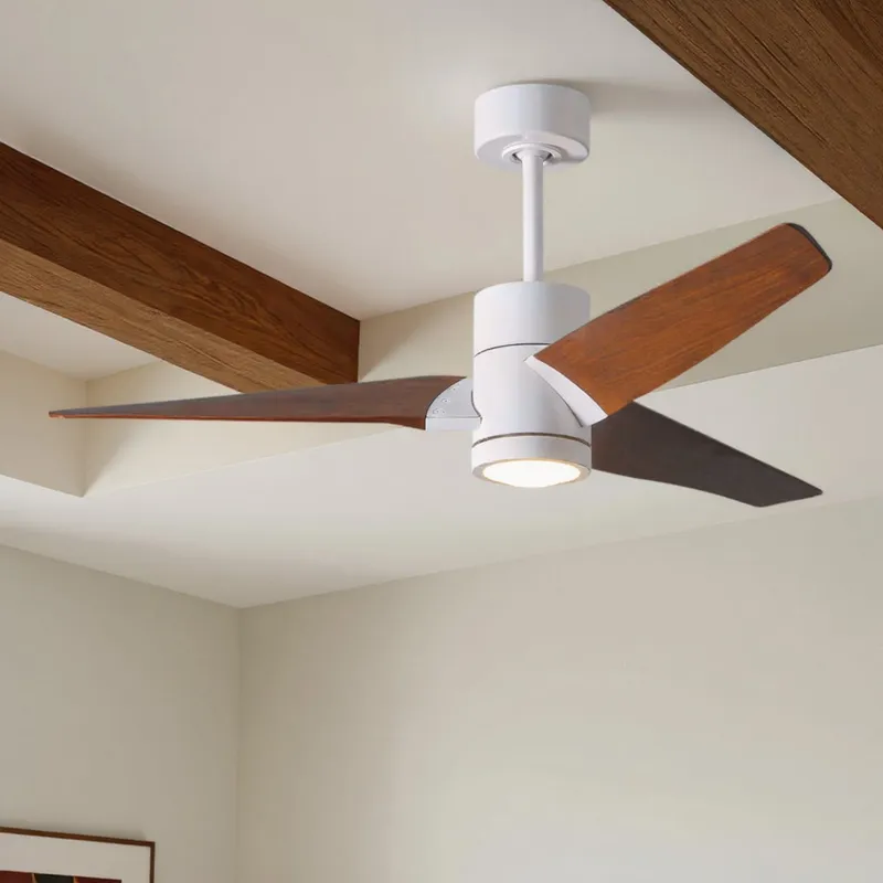 UMC9494 Modern Farmhouse Indoor/Outdoor Ceiling Fan, 12" (Plus Downrod) H x 52" W x 52" D, Gloss White Finish, Glimmereach Collection — Urban Ambiance LED Post Top Lights 33.0W 2797K