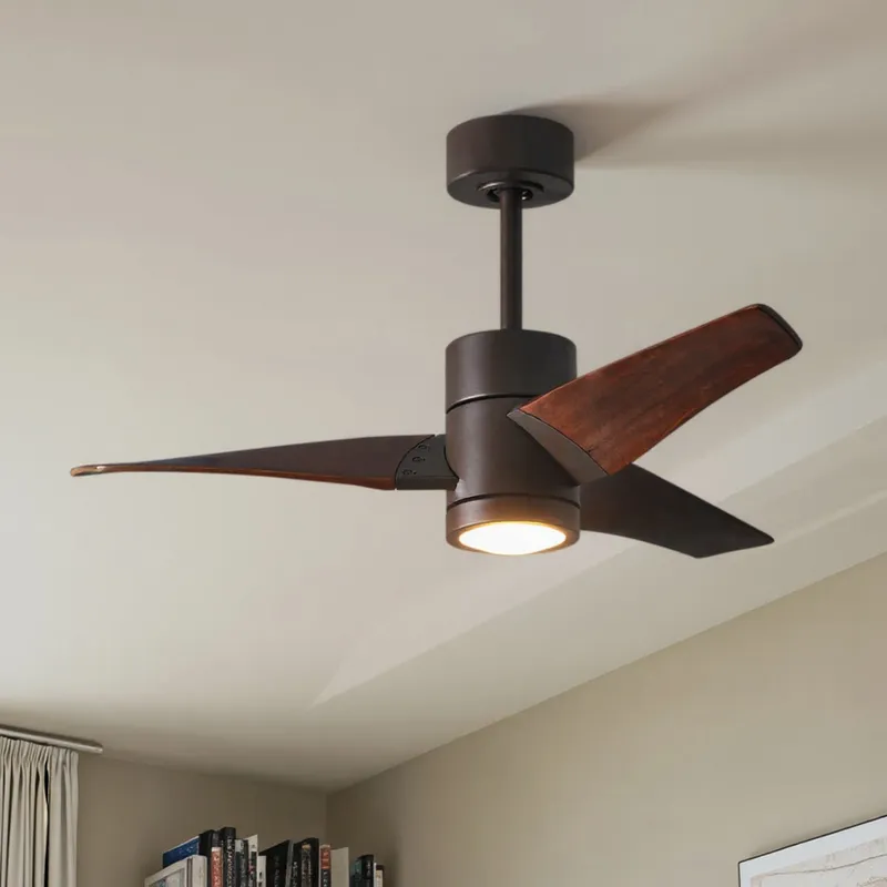 UMC9490 Modern Farmhouse Indoor/Outdoor Ceiling Fan, 12" (Plus Downrod) H x 42" W x 42" D, Textured Bronze Finish, Glimmereach Collection — Urban Ambiance LED Post Top Lights 23.6W 2797K